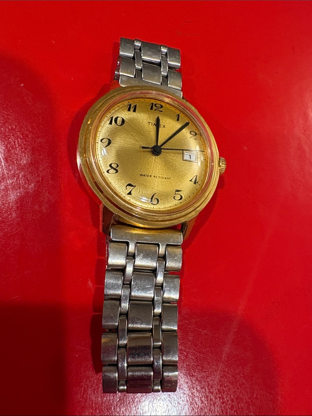 Timex Gold Dial Silver Bracelet Classic Analog Watch